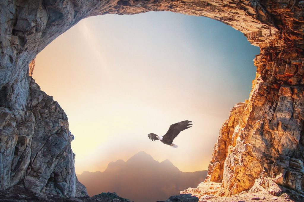 eagle, cave, sunset-7496111.jpg